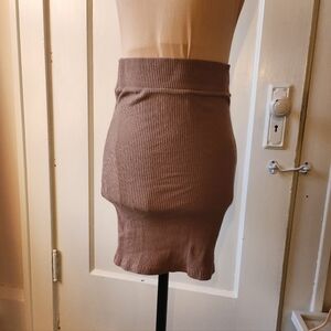 Free People Beach Stretchy Taupe Brown Bodycon Skirt